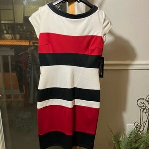 Chic Striped Cap Sleeve Dress